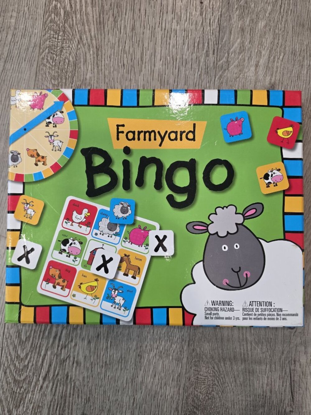 Farmyard Bingo Game For Kids Ages 3-6 With Spinner Cards & Game Boards